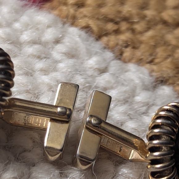 Swank Cufflinks Vintage 1" gold tone snazzy, old money quiet luxury - Picture 4 of 6